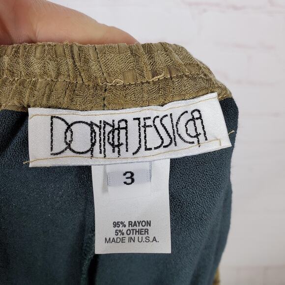 Donna Jessica Animal Print Pull On Pants Size 3 Lg Lagenlook Art to Wear USA - Picture 6 of 13
